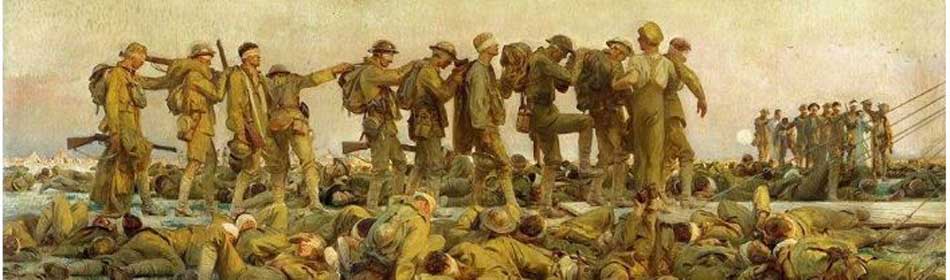 John Singer Sargent - Gassed, 1918 - Oil on canvas - (on display at Imperial War Museum, London, UK) in the Warminster, Bucks County PA area